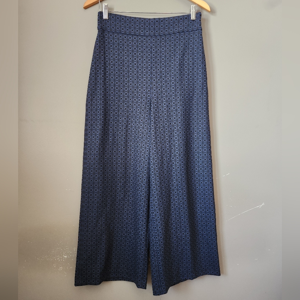Zara Blue and Black Geometric Trousers